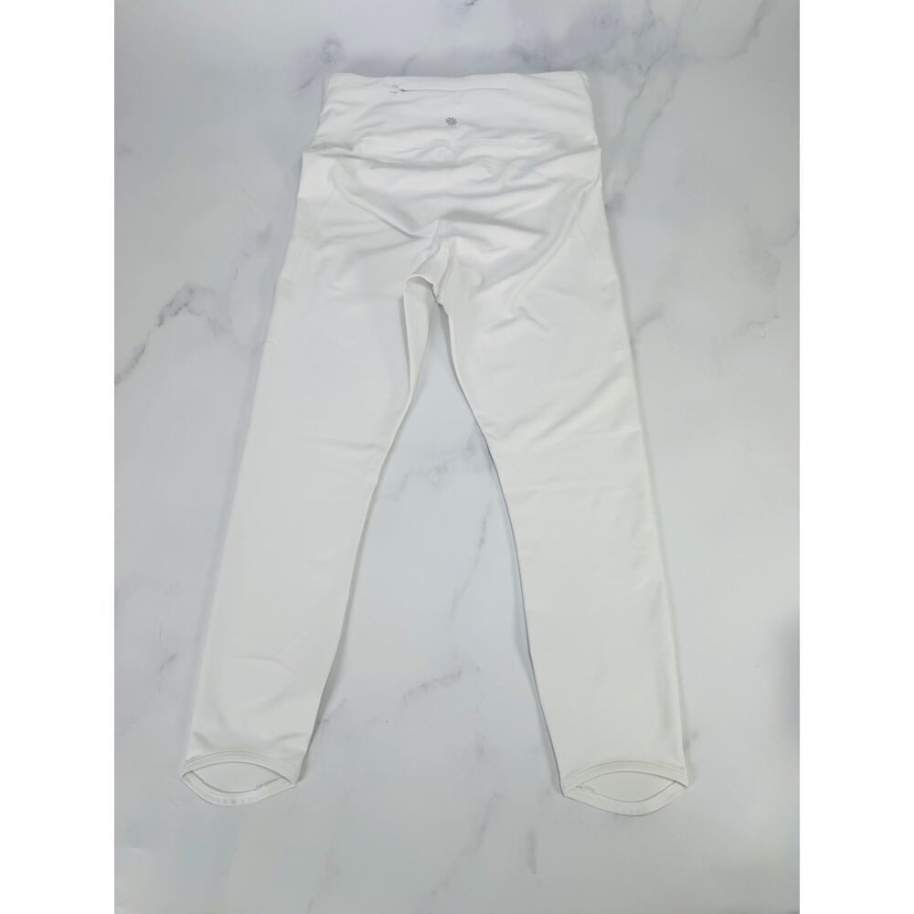 Athleta White Pace Setter 7/8 Leggings –Medium-Power Move Fabric Sporty Chic NWT - Picture 9 of 13